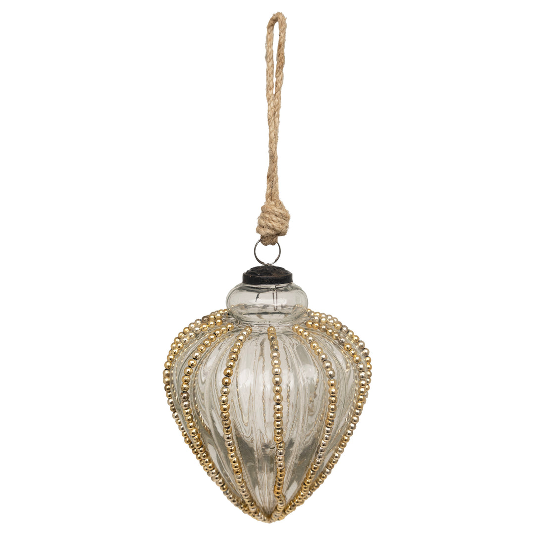 Gold Beaded Ornament Small