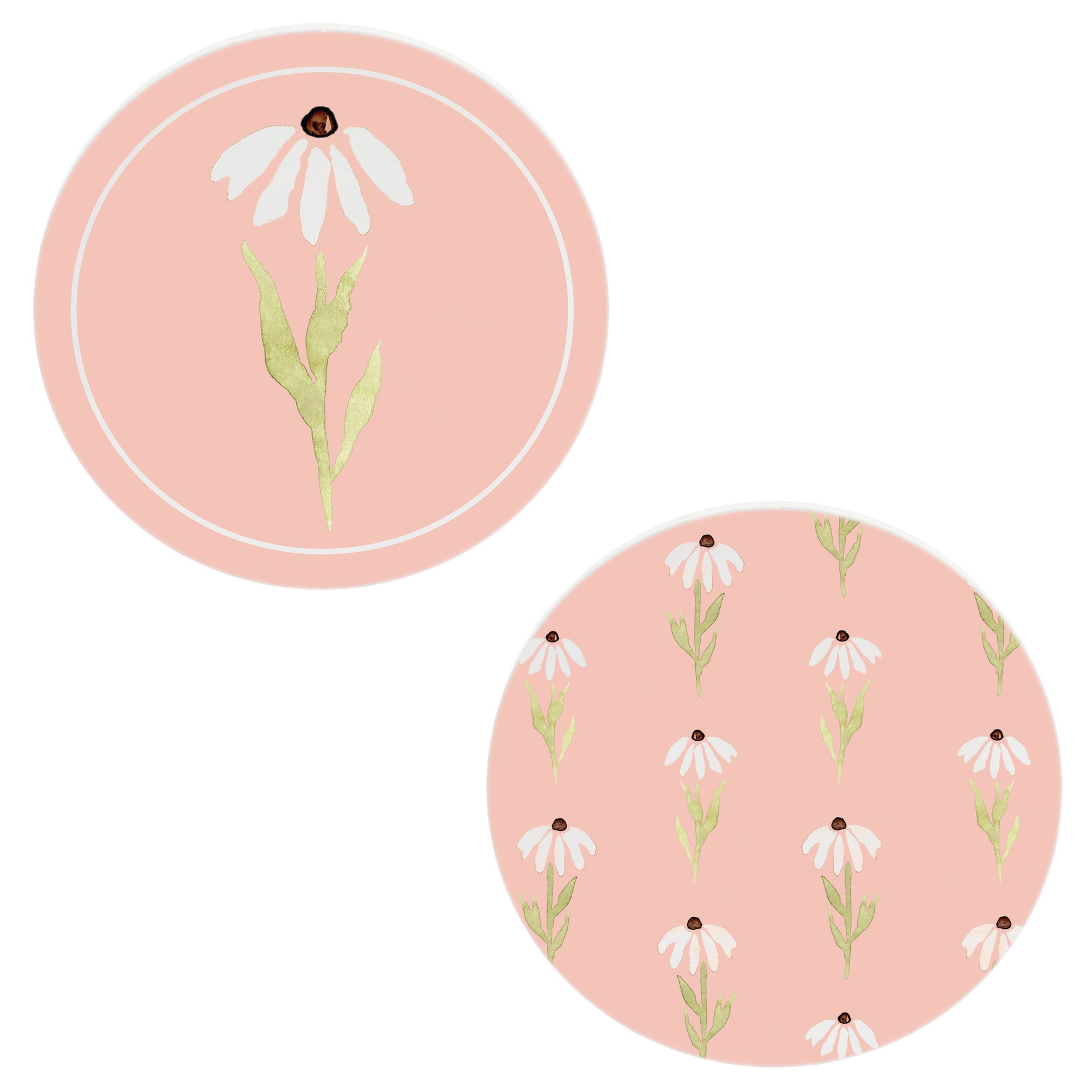 Pink Daisy Coasters