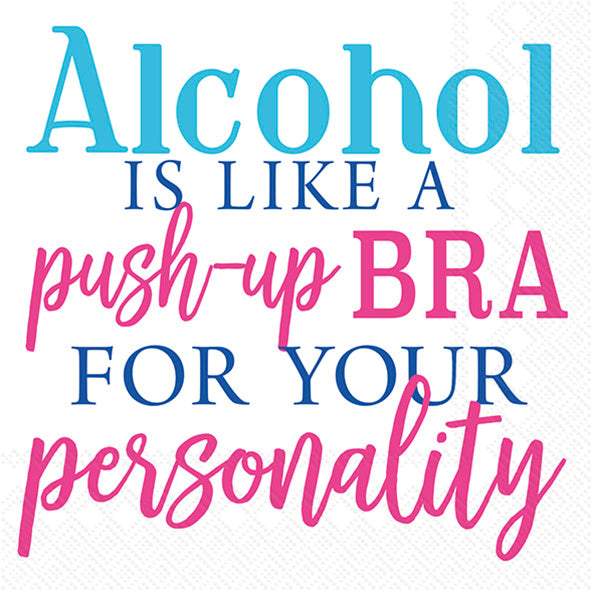 Alcohol Is Like A Bra Cocktail Napkin