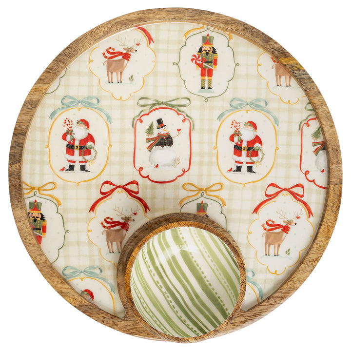 Frosty Fun Round Platter &amp; Bowl
