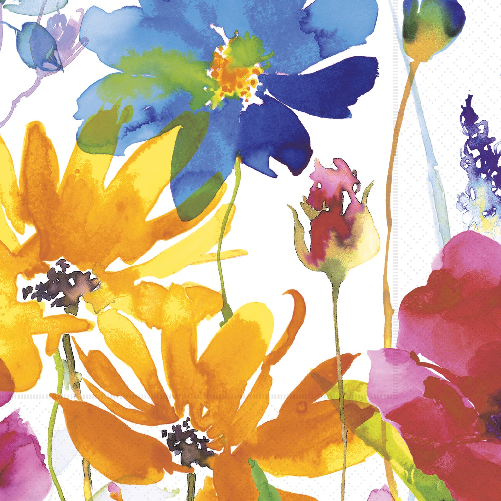 Primary Floral Lunch Napkin