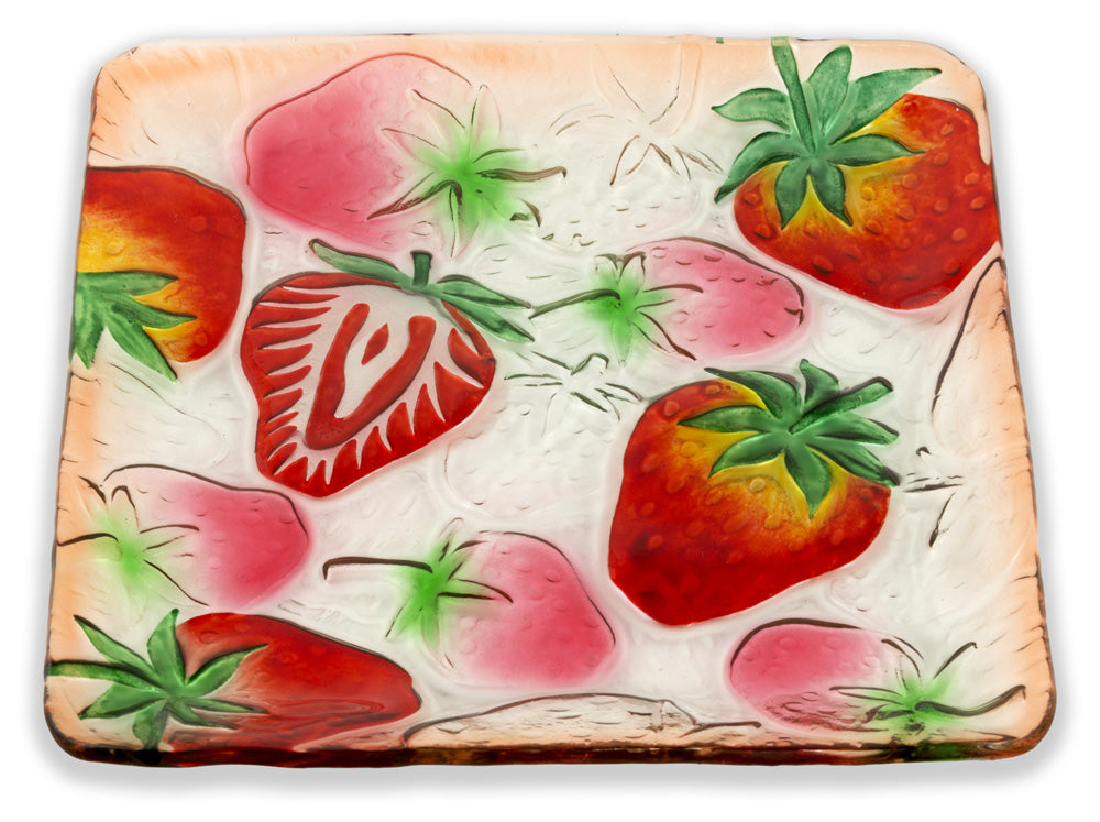 STRAWBERRY GLASS PLATE