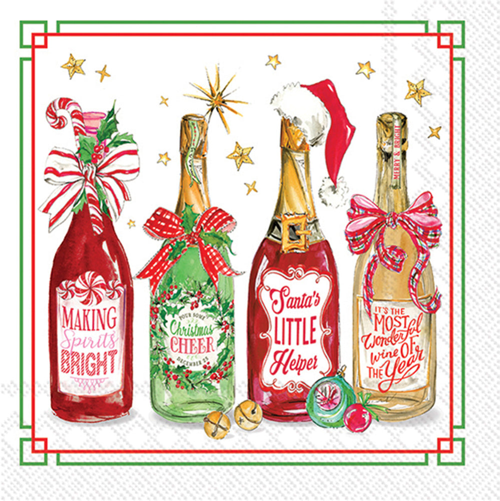 Christmas Bottles Cocktail Napkin