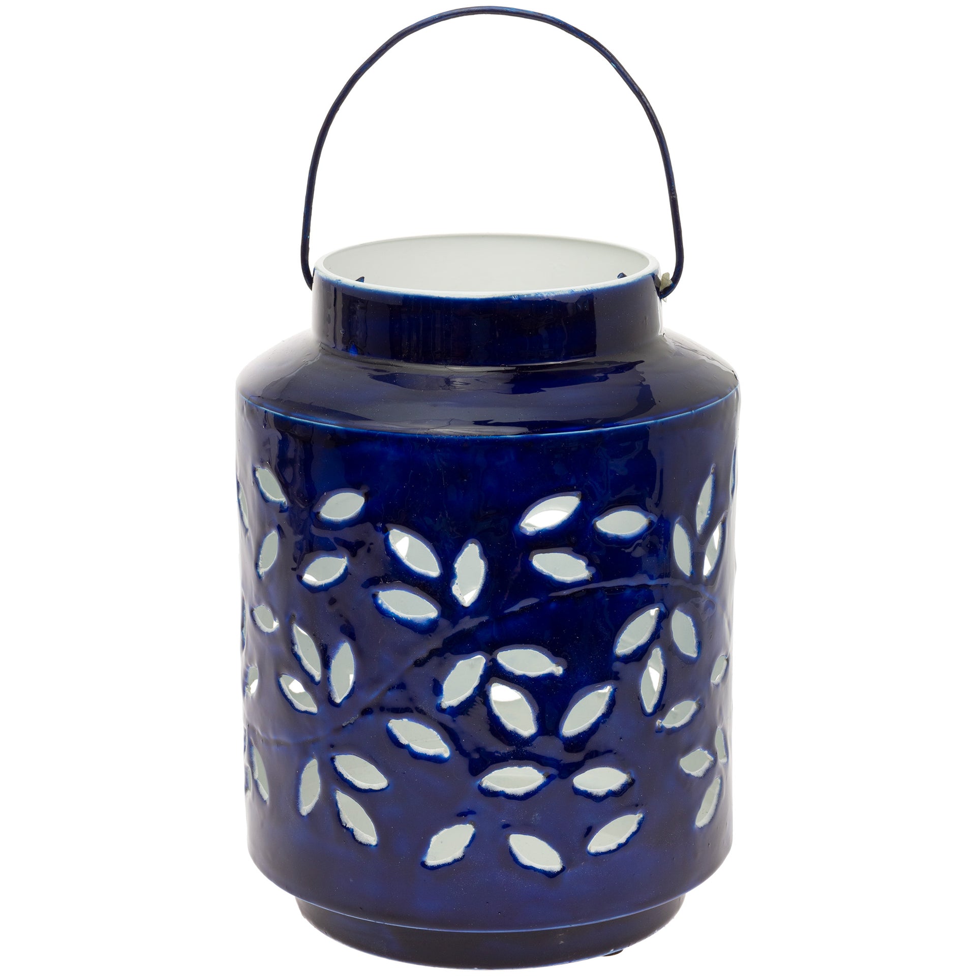 Navy Metal Outdoor Lantern Large