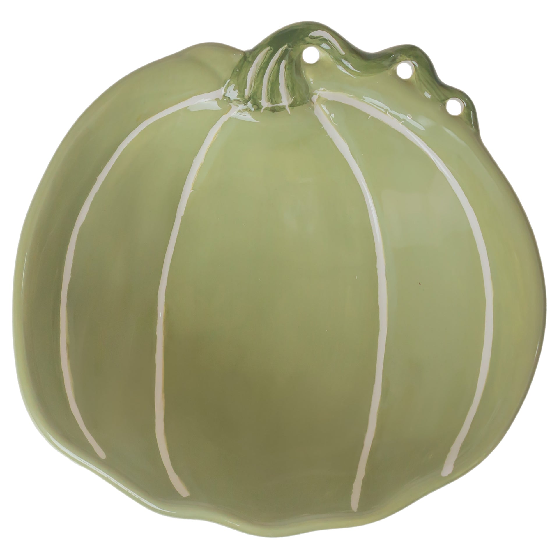 Green and White Pumpkin Bowl Small