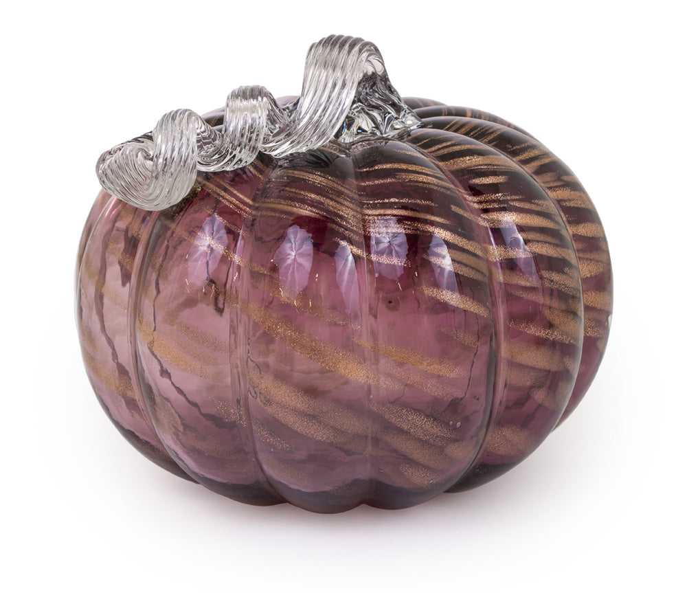 SM MELLOW MAUVE GLASS PUMPKIN