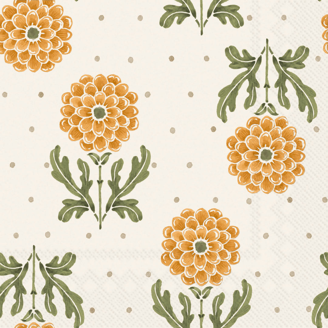 Simple Flower Yellow Lunch Napkin