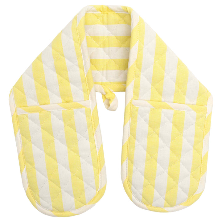 Yellow Stripe Double Oven Mitt