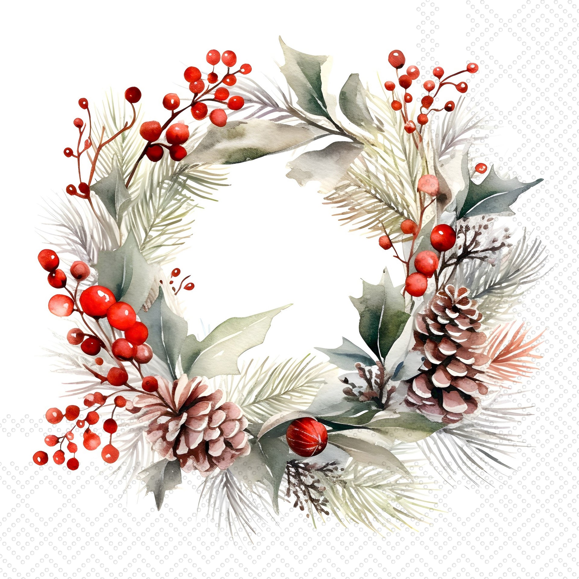 Delicate Wreath Cocktail Napkin