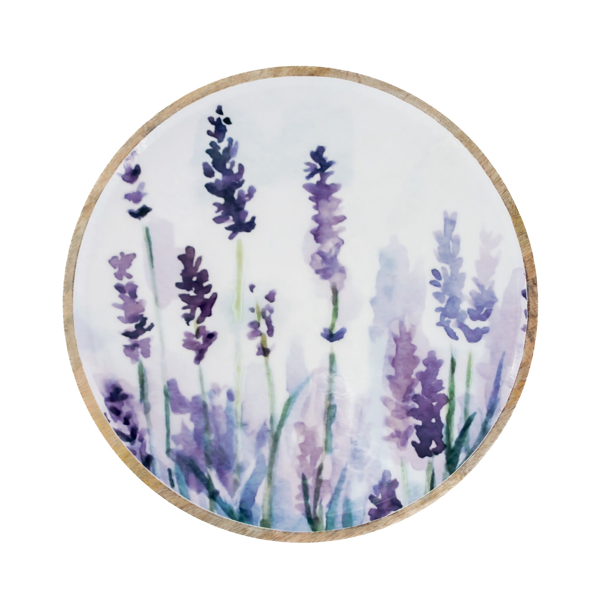 Lavender Wood Round Platter