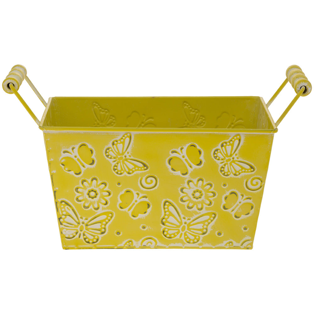 YELLOW RECT BUTTERFLY TIN