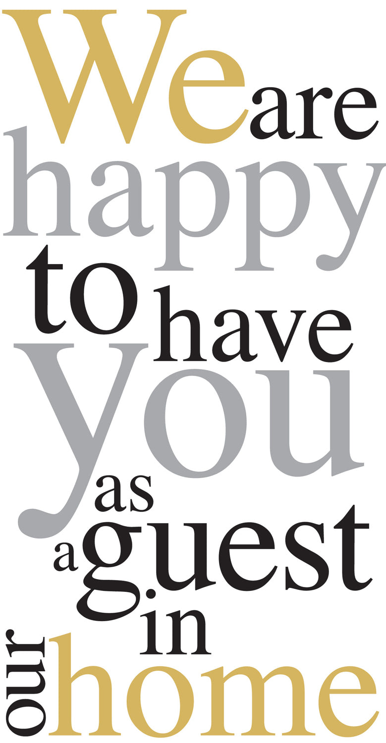 Happy To Have You Guest Towel Gold Silver