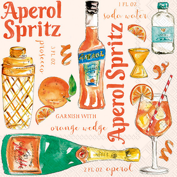 Aperol Spritz Cocktail Napkin