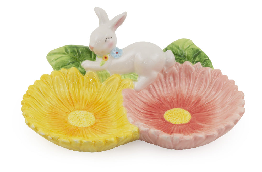 FLORAL BUNNY DIVIDED PLATE