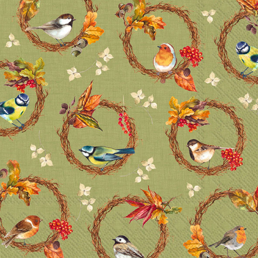 LNCH/BIRDS IN THE WREATH green