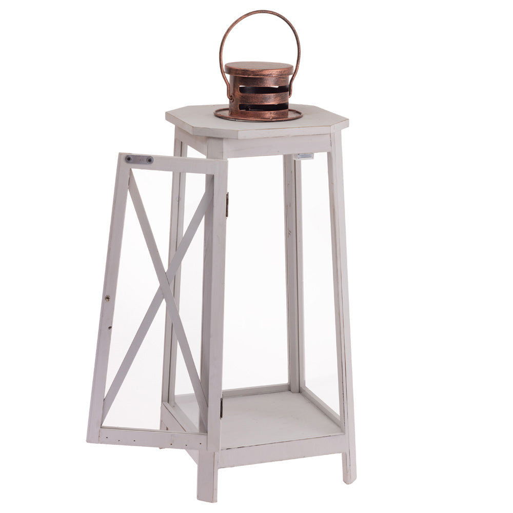 Waters Edge White Lighthouse Lanterns (Set of 2)