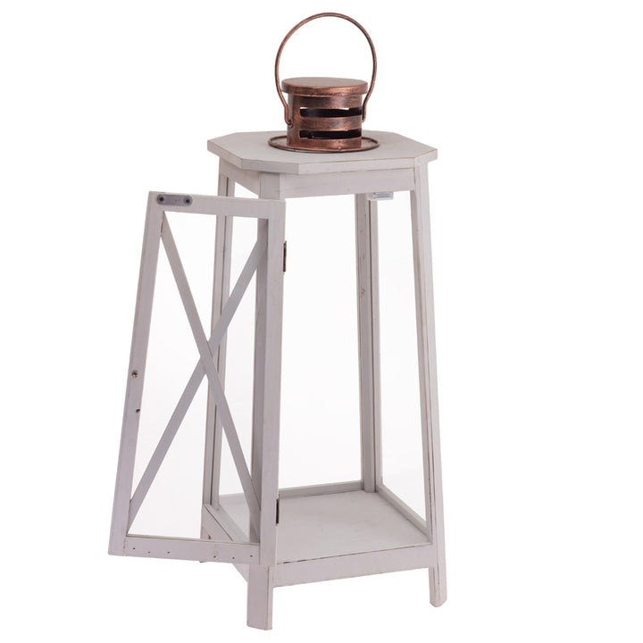 Waters Edge White Lighthouse Lanterns (Set of 2)