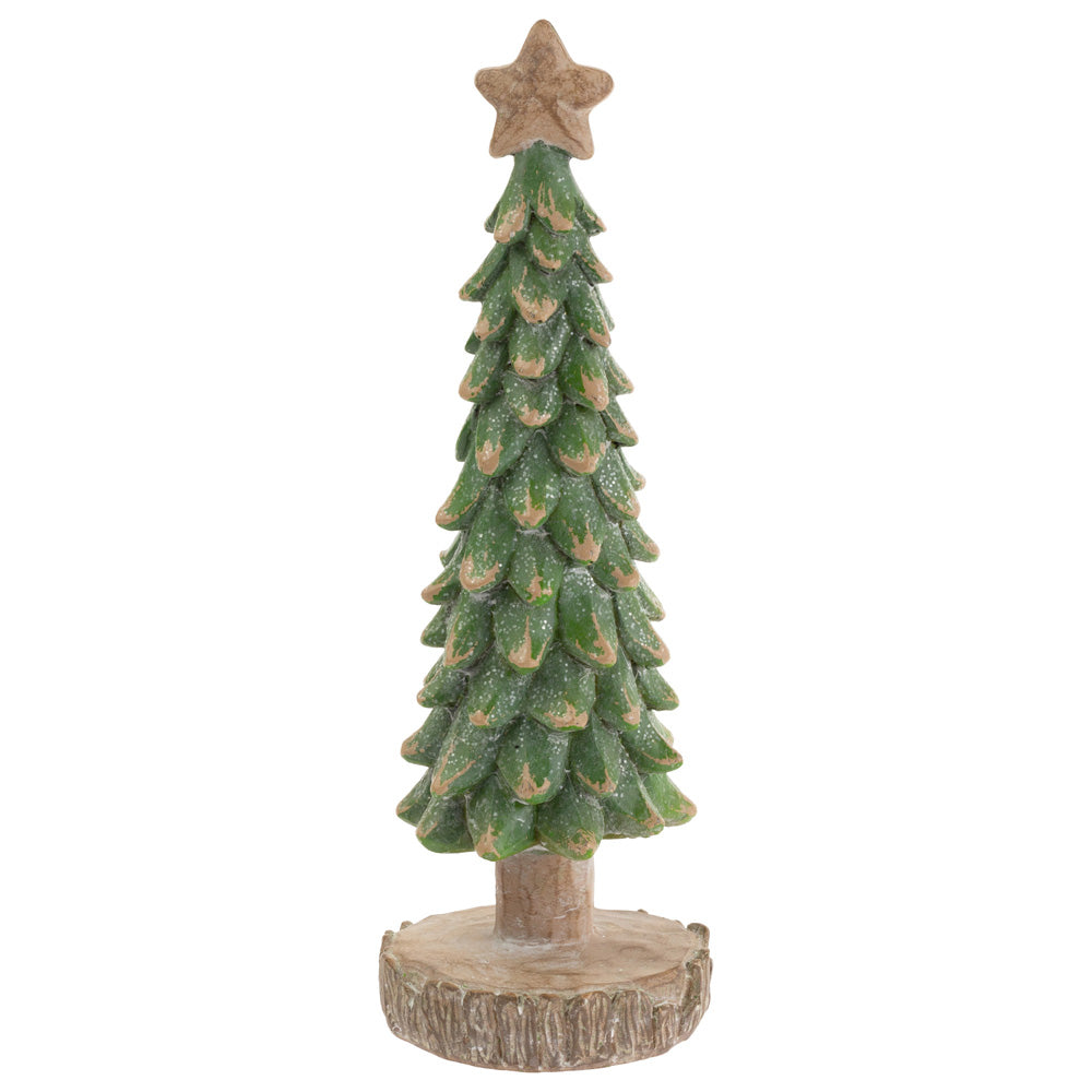 SMALL WEATHERED GREEN TREE WITH STAR