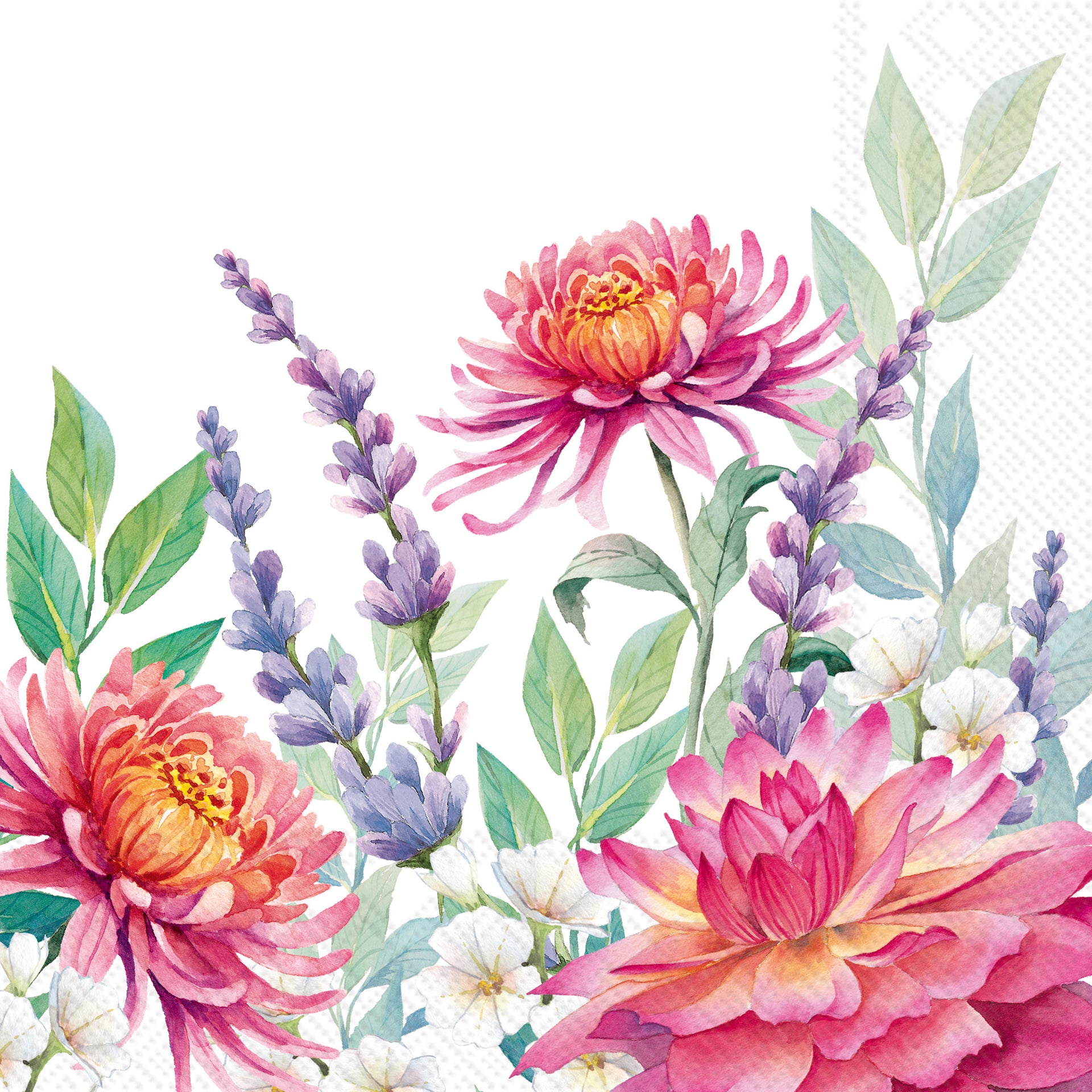 Colorful Garden White Cocktail Napkin