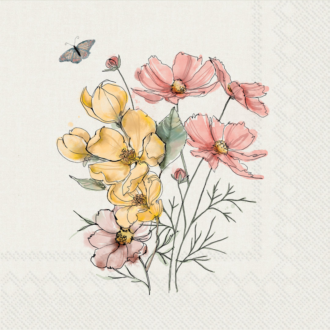 Garden Reverie Bouquet Cocktail Napkin