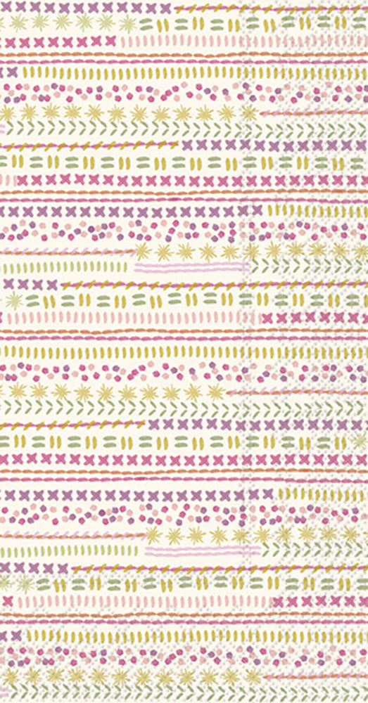 Sampler Stripes Guest Towel Pink