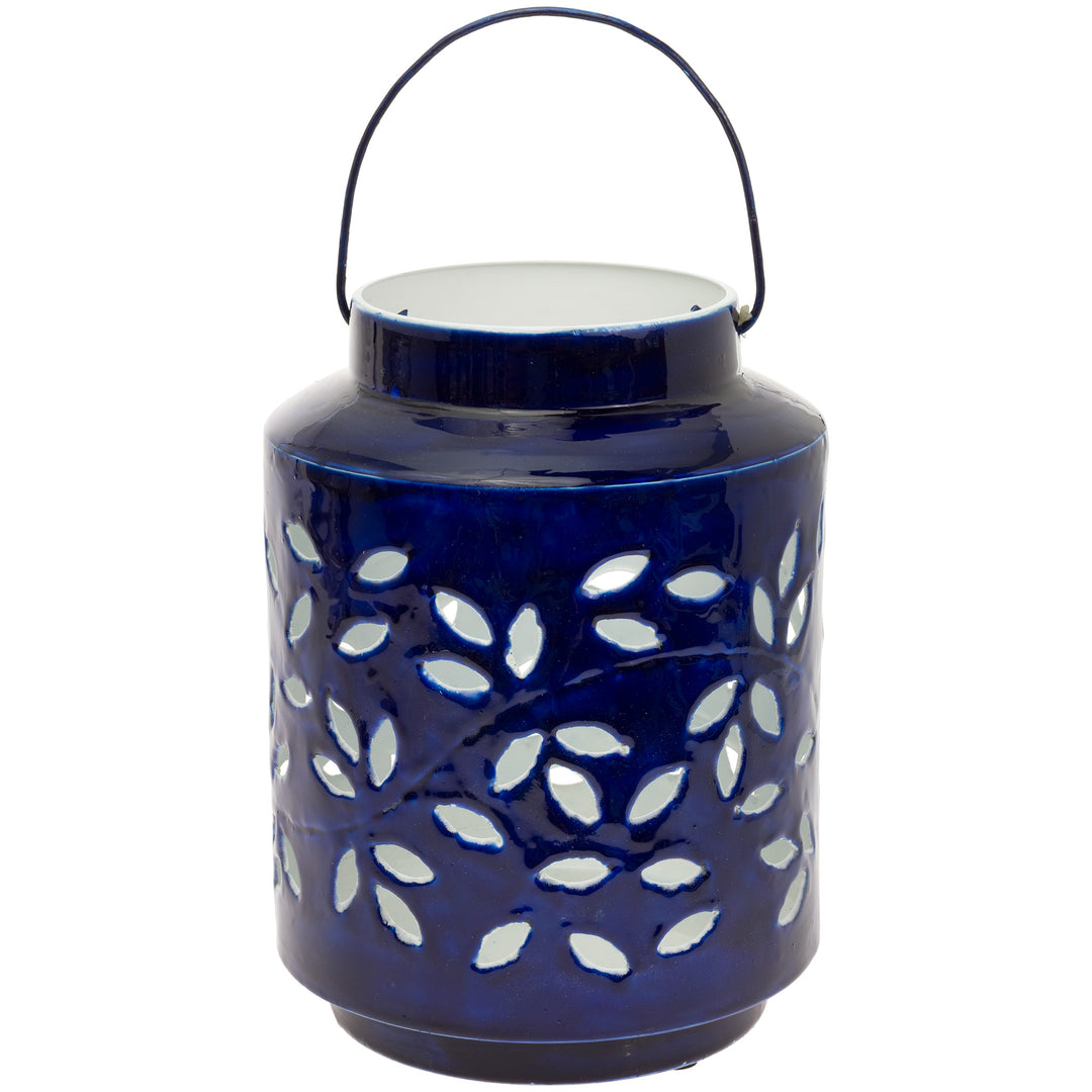 Navy Metal Outdoor Lantern Large