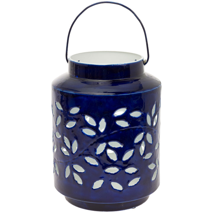 Navy Metal Outdoor Lantern Large