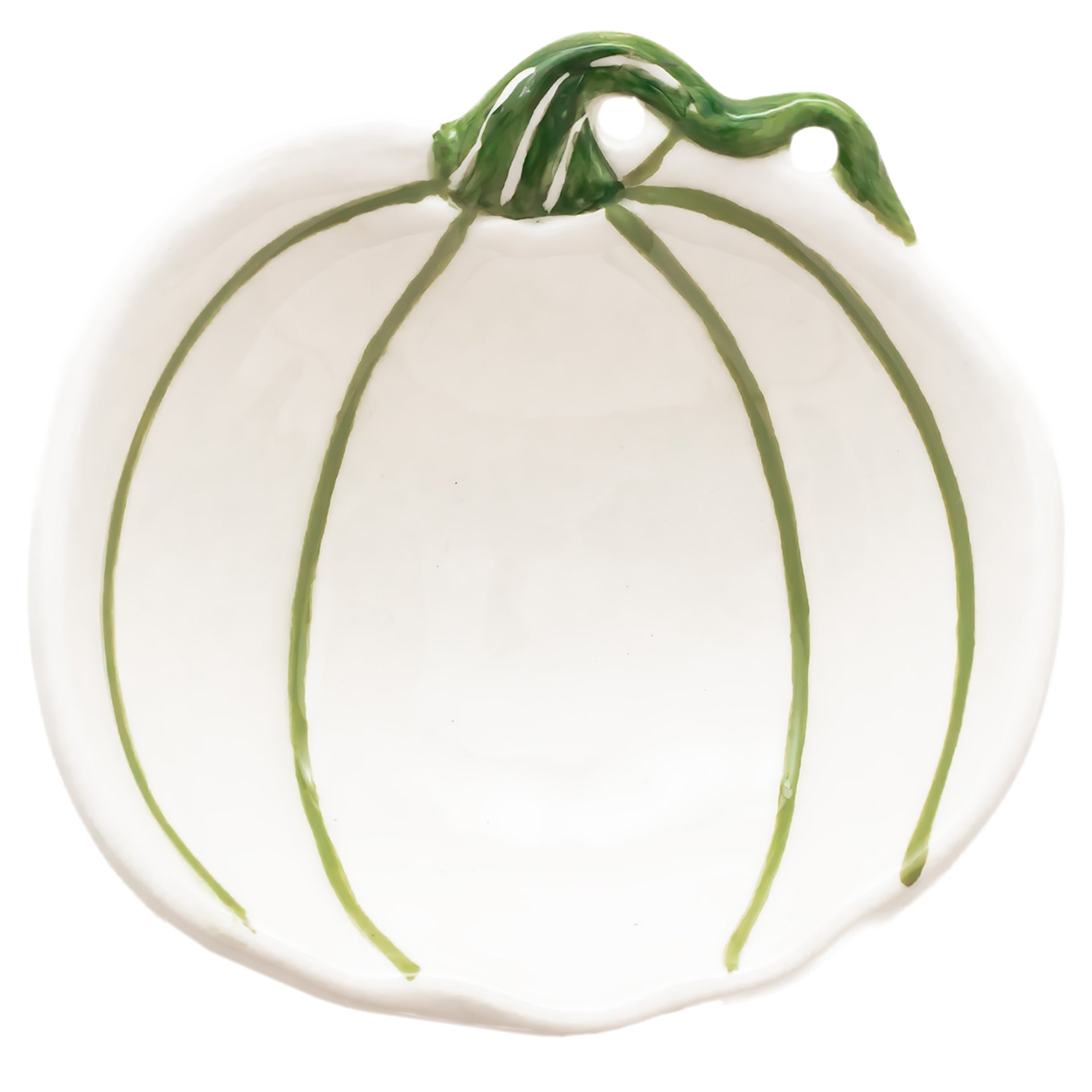 White & Green Pumpkin Bowl Small