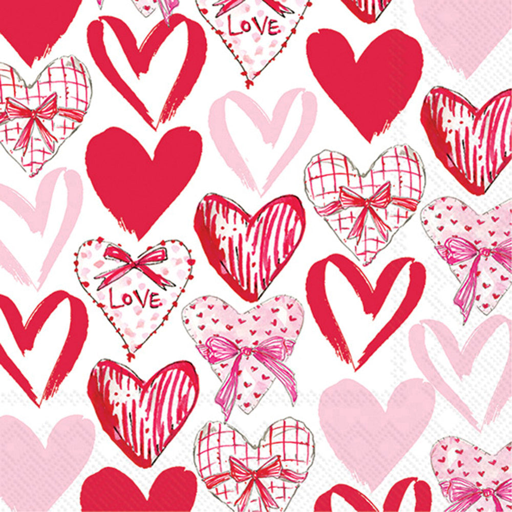 Valentine Hearts Cocktail Napkin