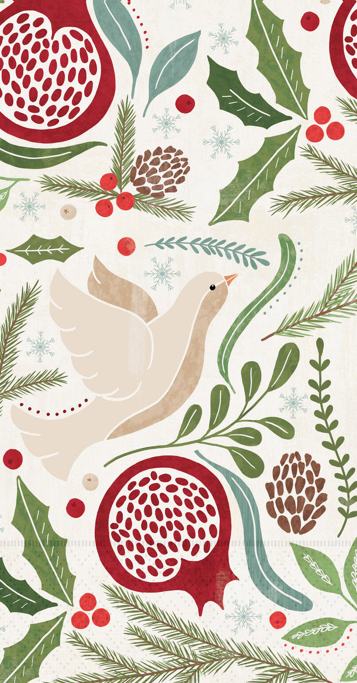 Winter Berry Dove Guest Towel
