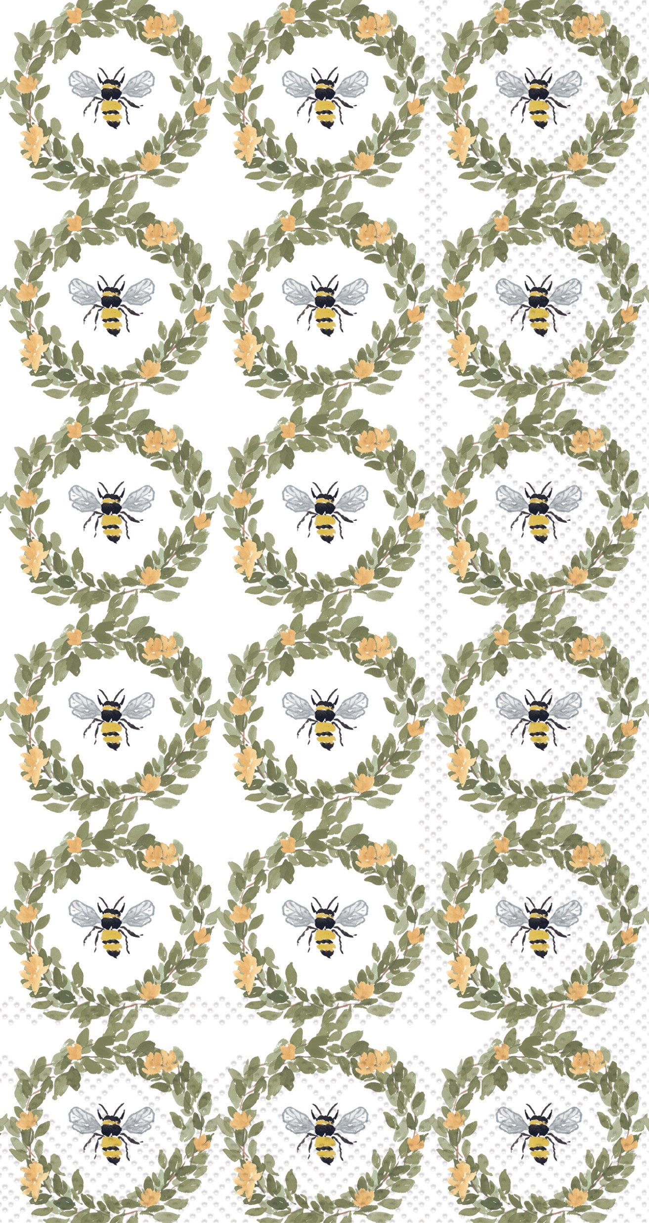 Bee Wreath Pattern Guest Towel