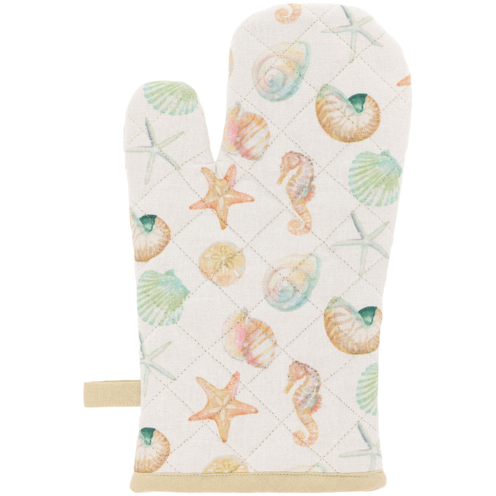 Marinelife and Watercolor Wave Oven Mitt Pot Holder Set