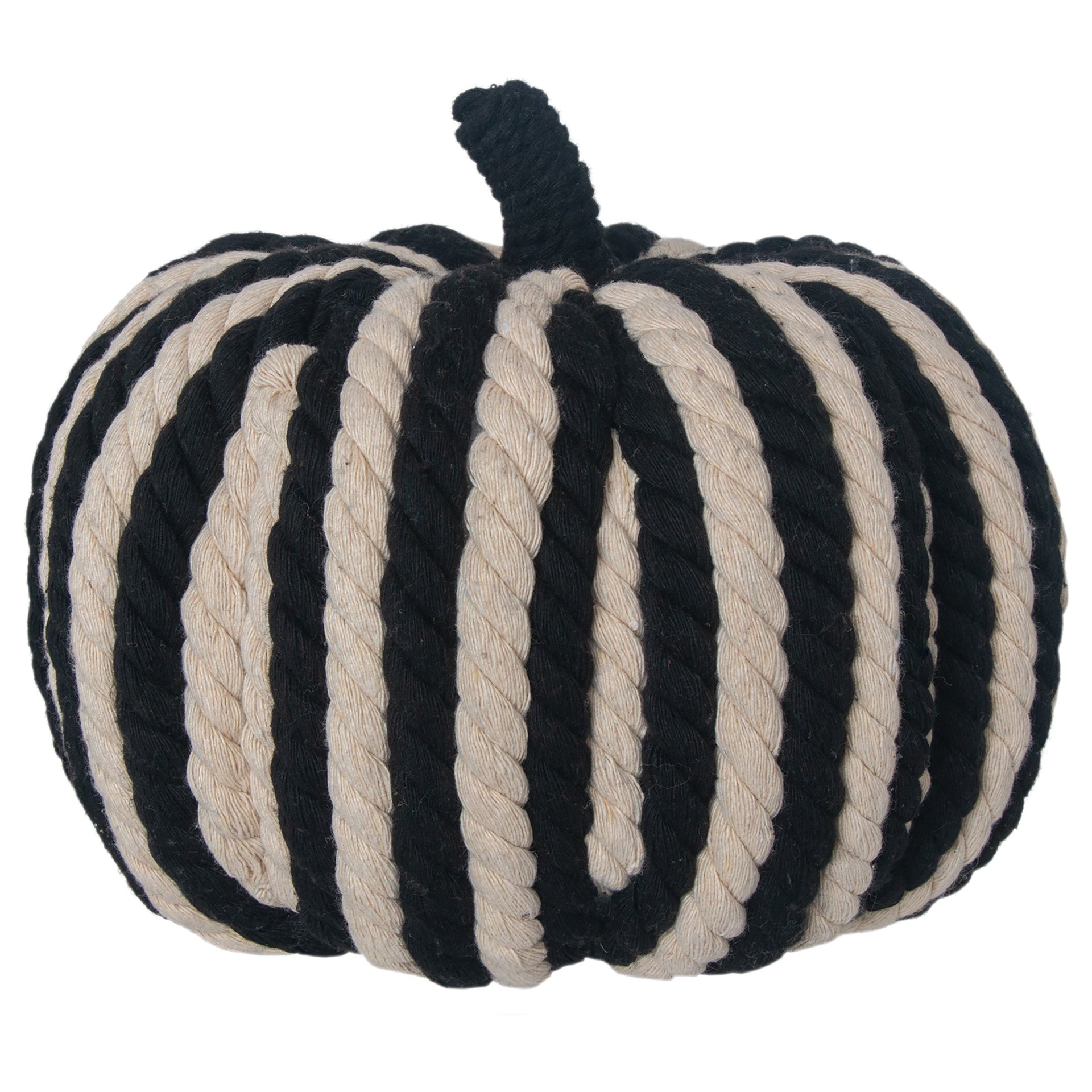 Handcrafted Black & Cream Stripe Pumpkin