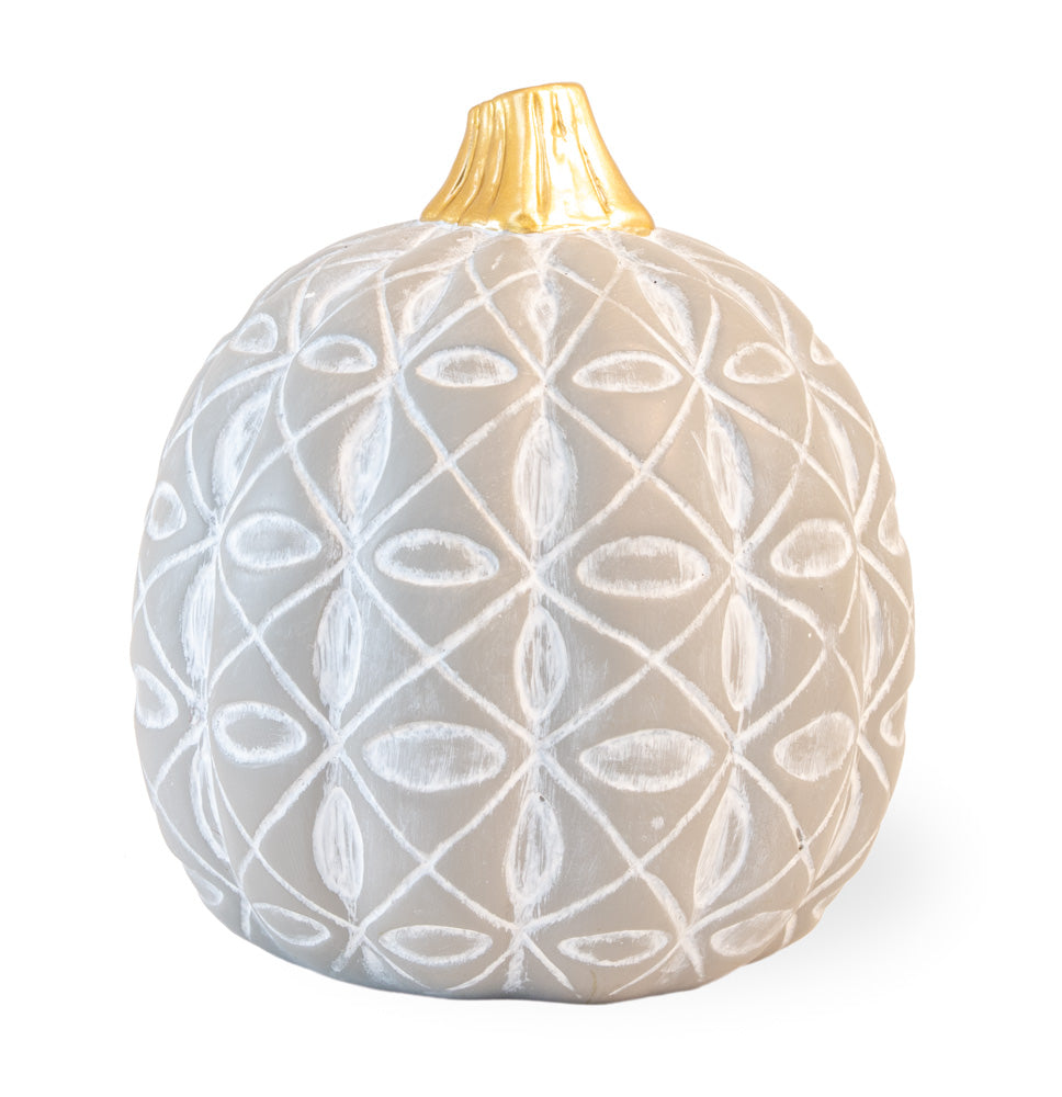 Gray Diamond Flower Pumpkin