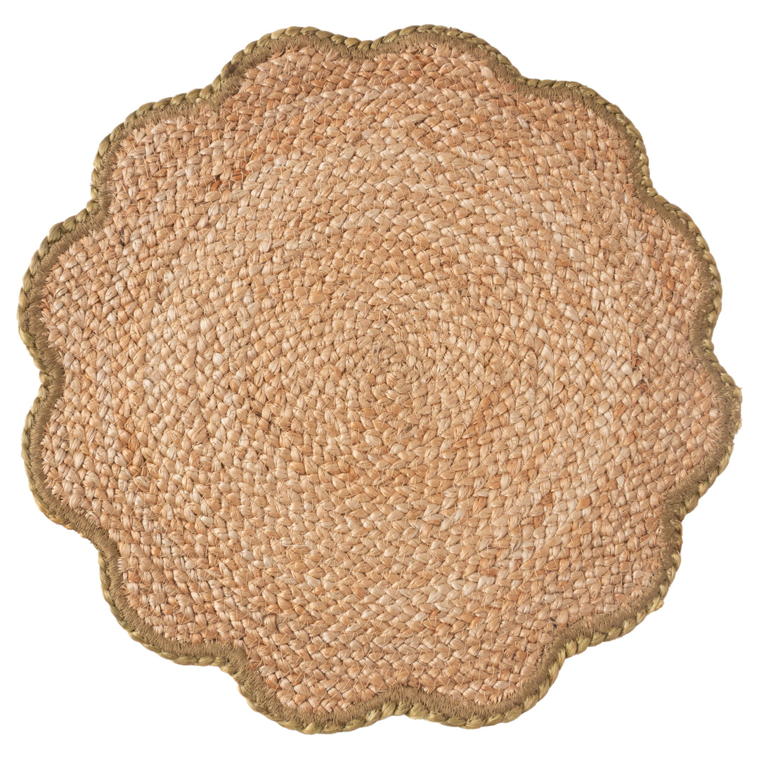 Sage Natural Scalloped Placemat