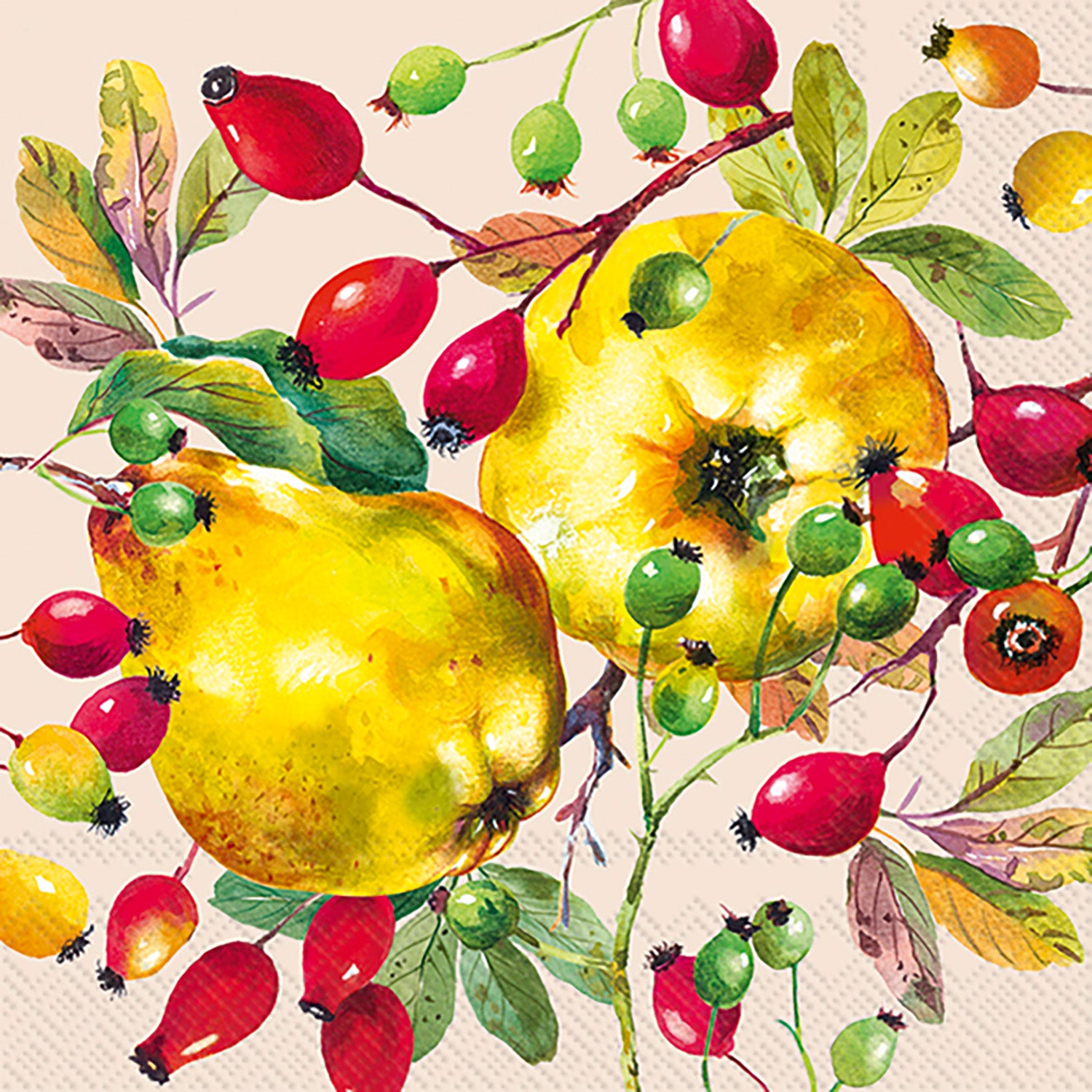 Quince Cocktail Napkin cream