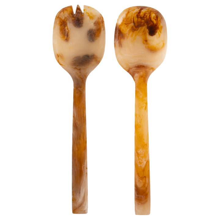 Umber &amp; Cream Resin Serving Set