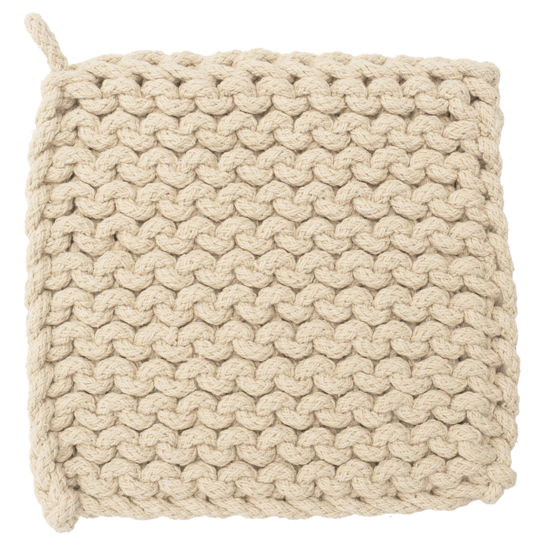 Tan Chunky Knit Pot Holder