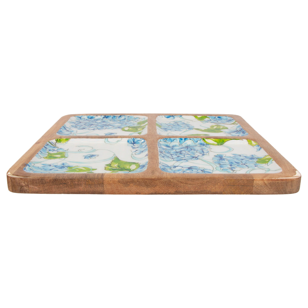 Hydrangea Allover 4-Sectioned Tray