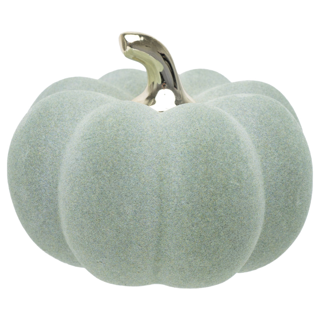 Sage Flocked Pumpkin