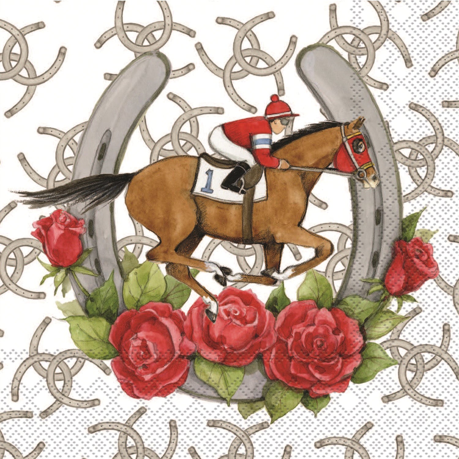Derby Jockey and Julep Cocktail Napkin