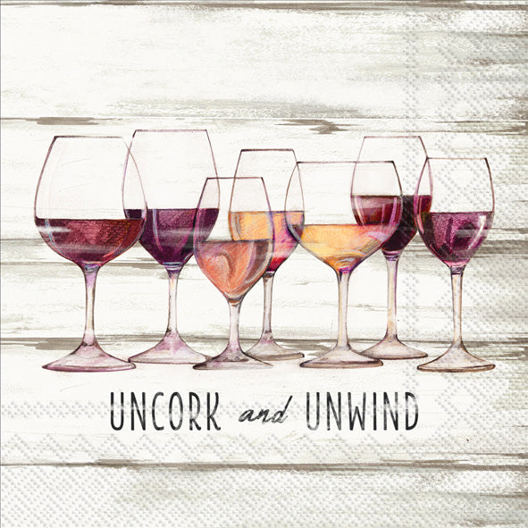 Uncork And Unwind Cocktail Napkin