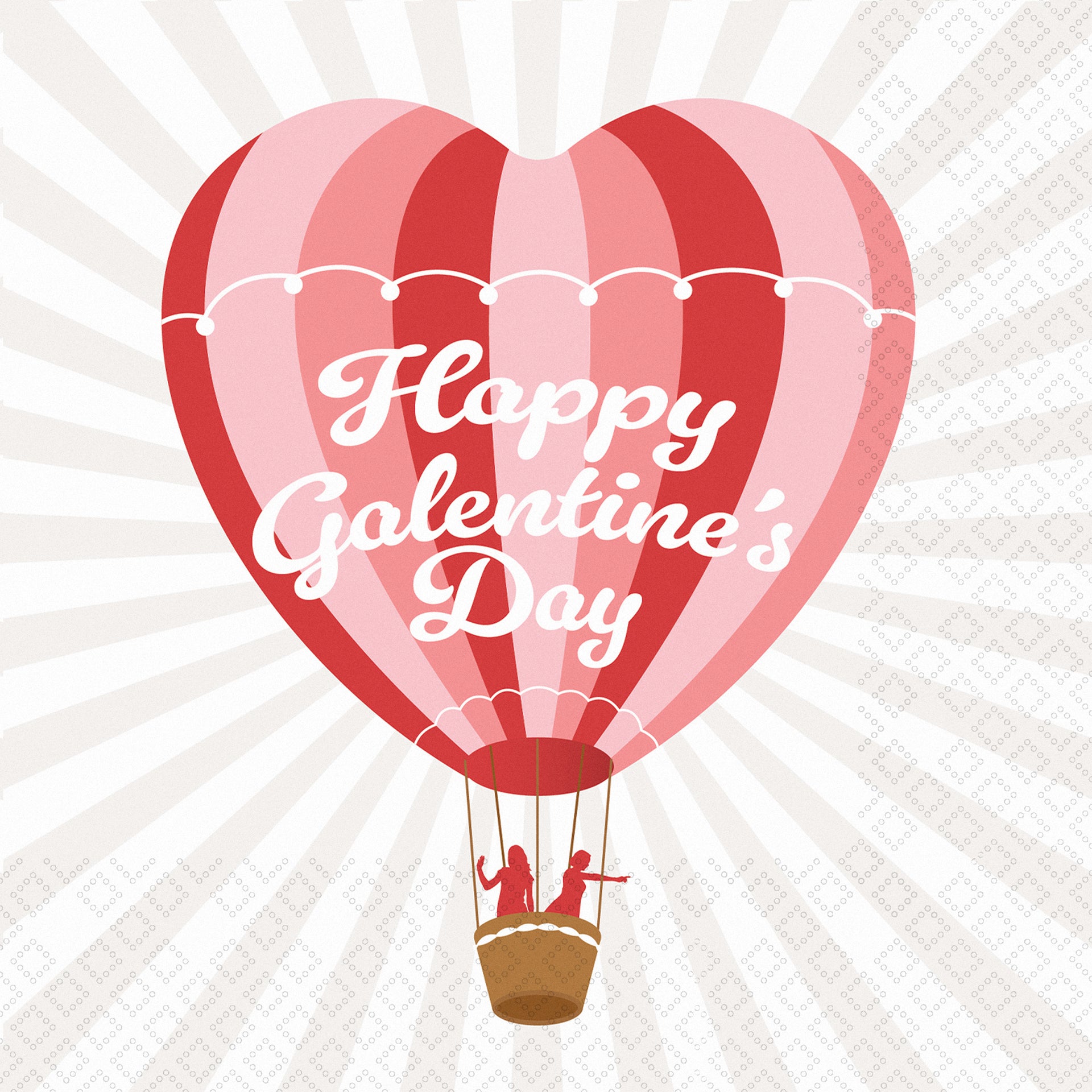 Heart Air Balloon Cocktail Napkin