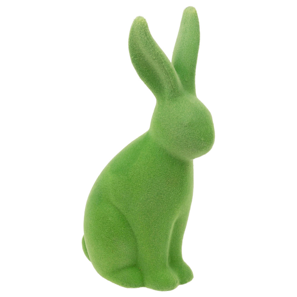 GREEN FLOCKED BUNNY LG