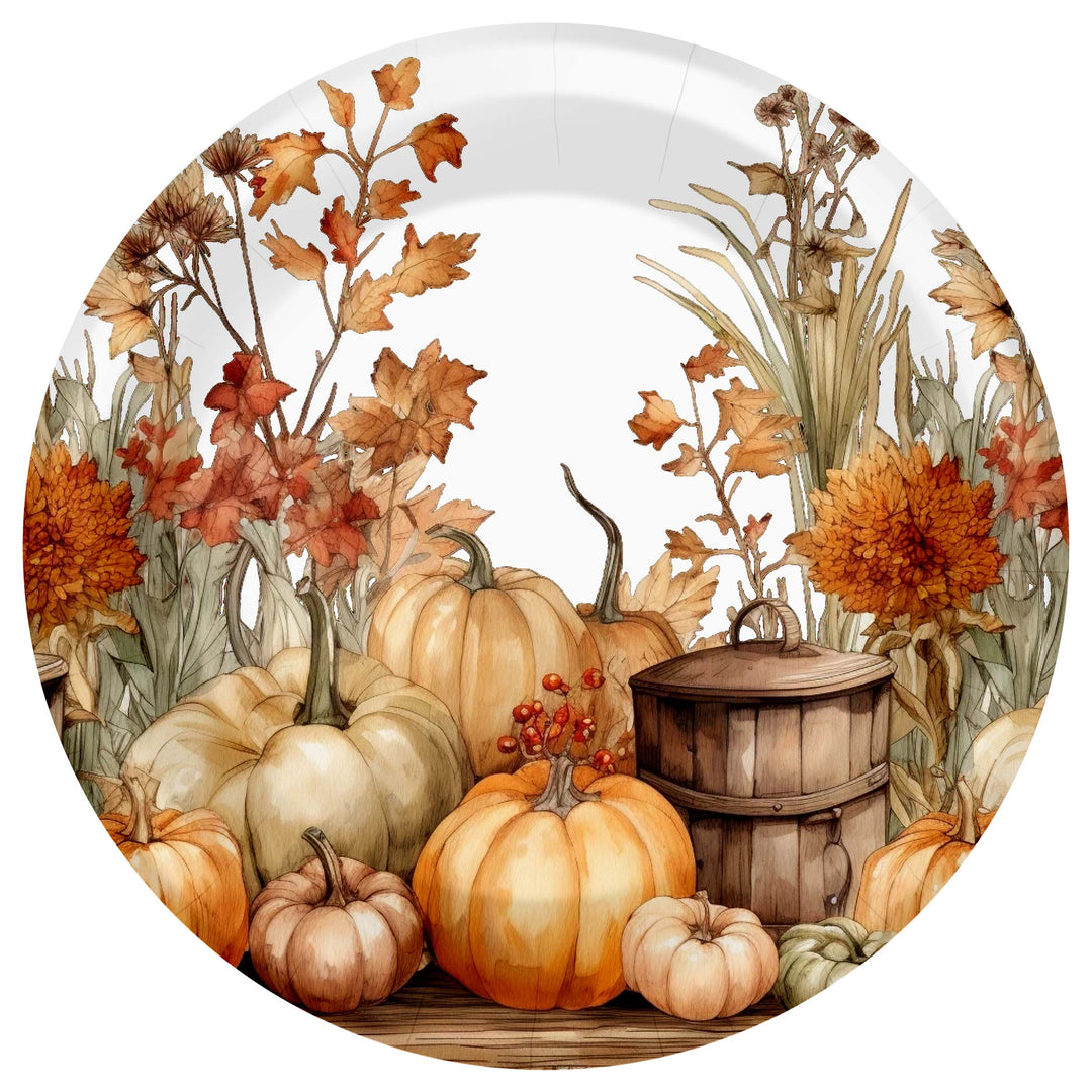 Autumn Abundance Round Dessert Plate