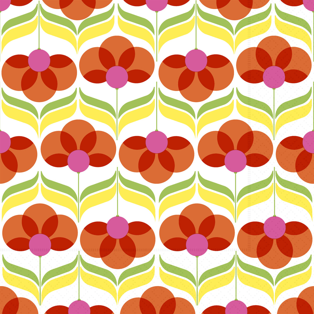 Playful Row Cocktail Napkin red