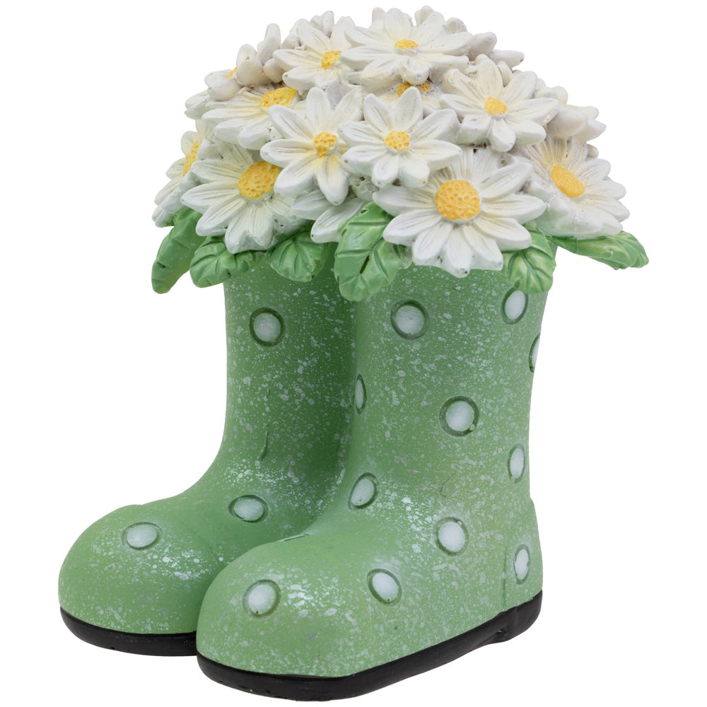 POLKA DOT GREEN BOOTS W DAISIES