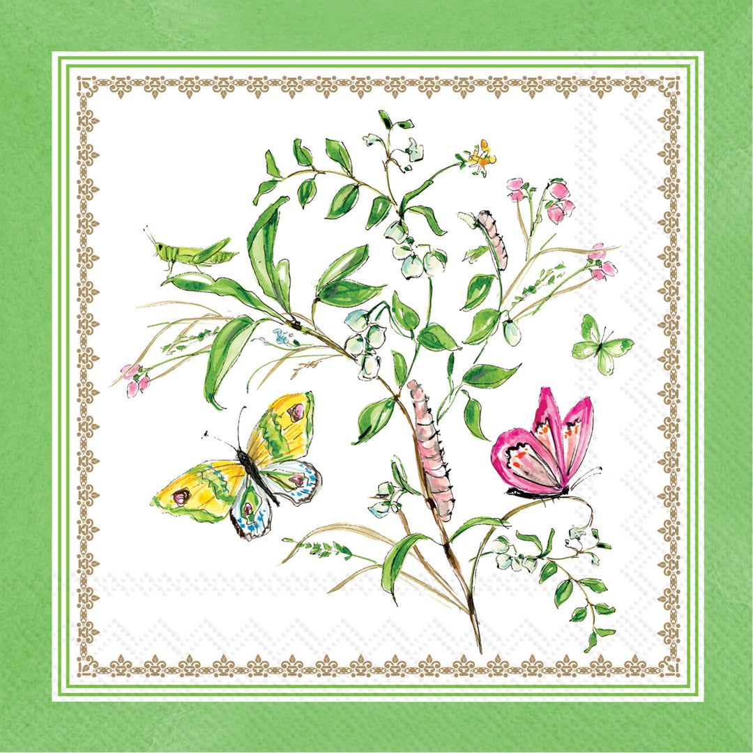 Garden Party Butterflies Cocktail Napkin