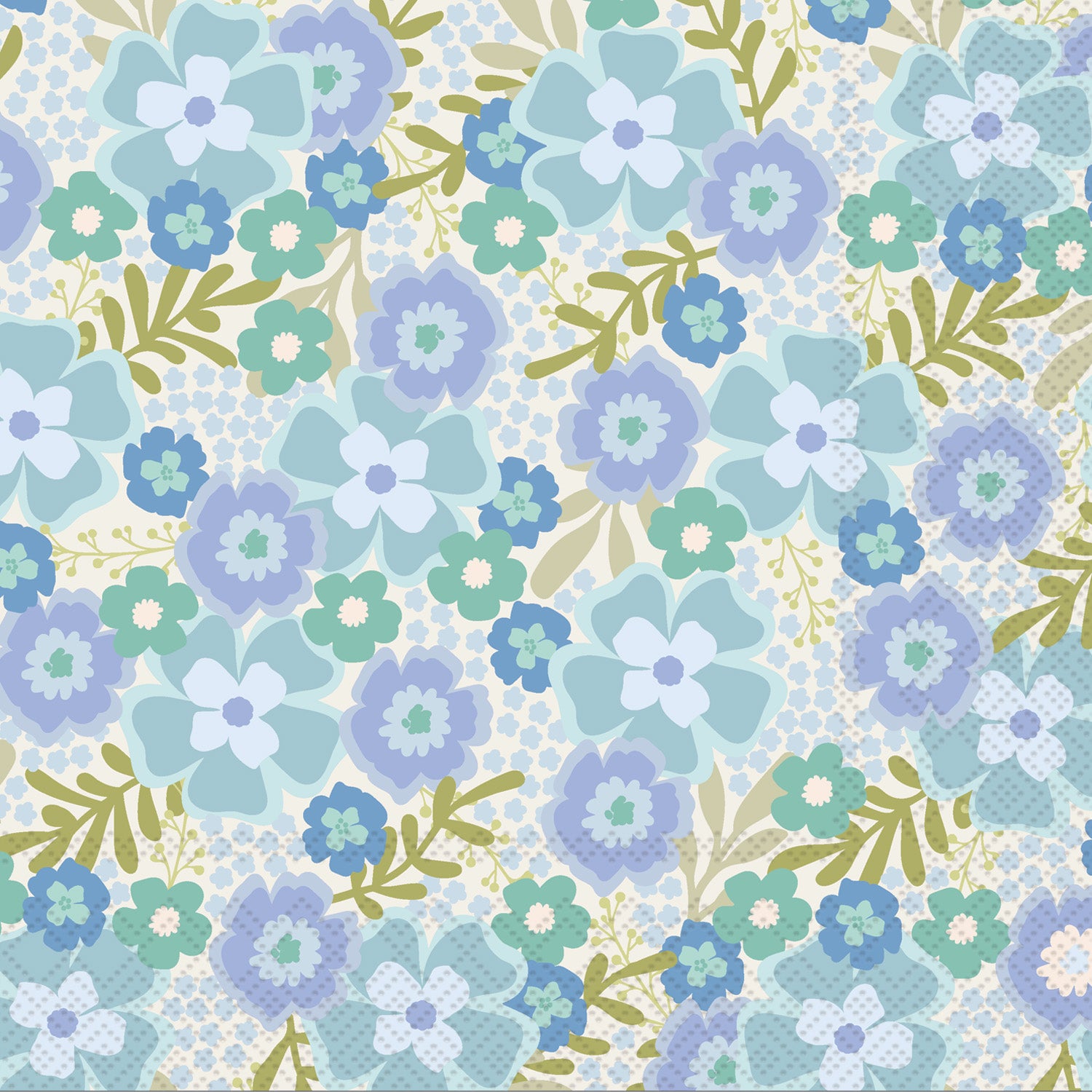 Beyond Blooms Cocktail Napkin blue