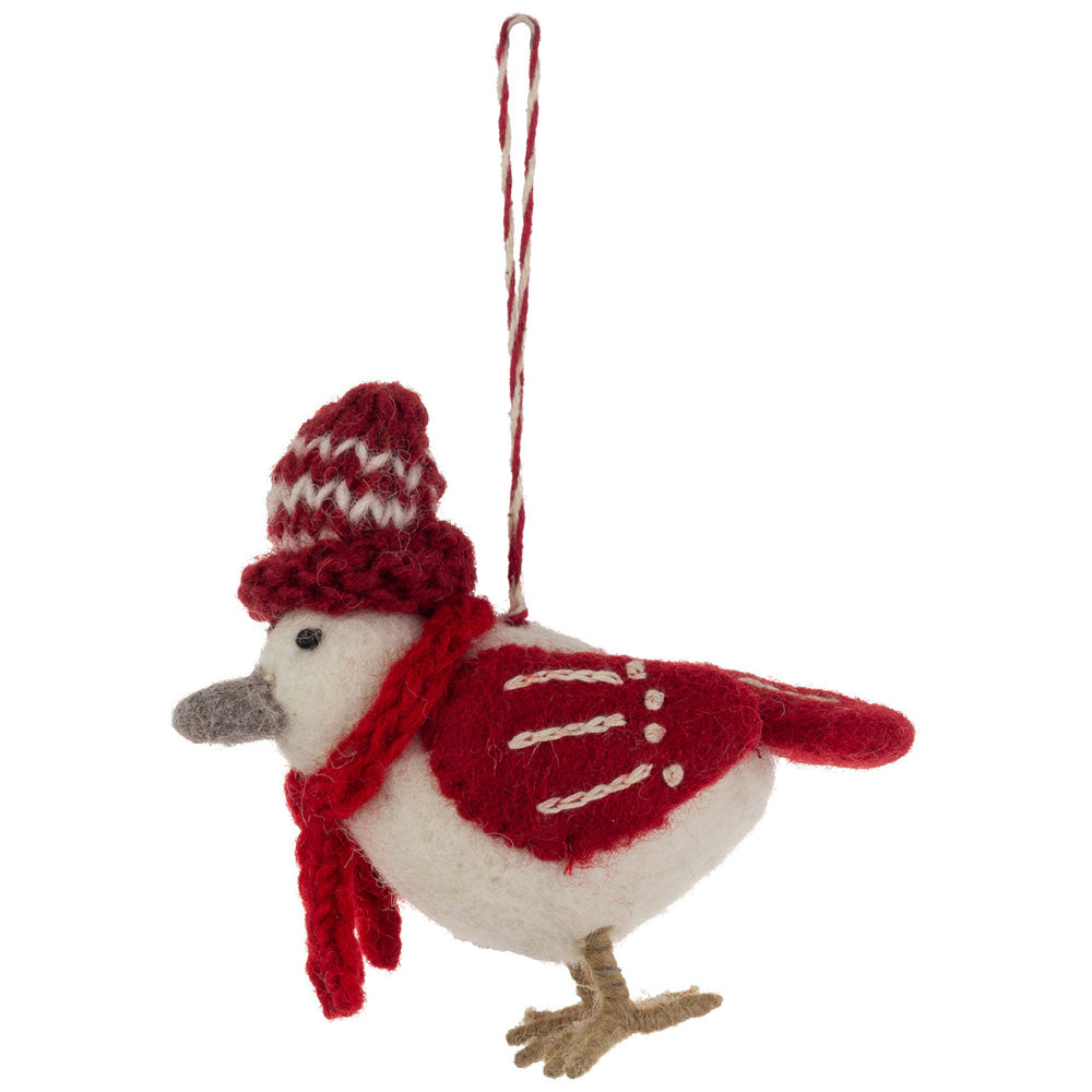 WINTER BIRD ORNAMENT felt